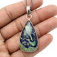 Natural Azurite Malachite Gemstone 925 Sterling Silver Pendant For Girls H5