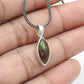 Solid 925 Sterling Silver Natural Black Opal Gemstone Pendant Jewelry