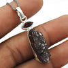 Rough Stone Natural Garnet 925 Silver Handmade Pendant Birthday Gift Jewelry B2