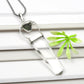 Natural Moldavite Crystal 925 Sterling Silver Pencil Pendant Jewelry