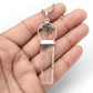 Natural Moldavite Crystal 925 Sterling Silver Pencil Pendant Jewelry