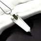 925 Silver Natural Moldavite Pencil Crystal Pendant Jewelry