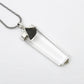 Solid 925 Sterling Silver Crystal Natural Moldavite Pencil Pendant