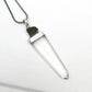 Natural Crystal Moldavite 925 Sterling Silver Pencil Pendant