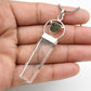 Natural Crystal Moldavite 925 Sterling Silver Pencil Pendant Jewelry