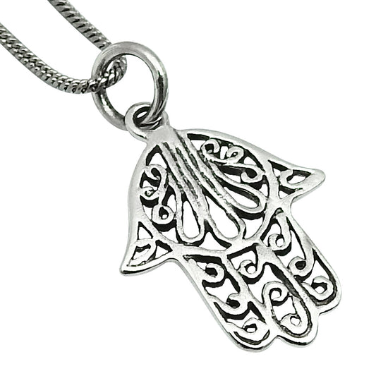 Hamsa Pendant 925 Solid Sterling Silver Handmade Jewelry