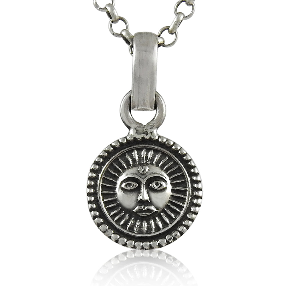 Sun Pendant 925 Solid Sterling Silver Hindu Religious Handmade Jewelry