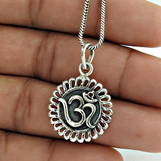 OM Pendant 925 Solid Sterling Silver Jewelry