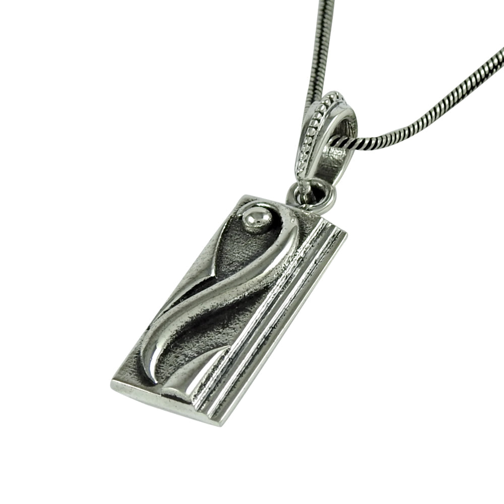 Solid 925 Silver Geometric Pendant Handmade Jewelry