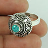 Gift For Women Solitaire Vintage Ring 925 Silver Natural Turquoise K29