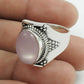 Gift For Woman Natural Rose Quartz Ring 925 Silver Wholesale Jewelry F4