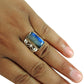 Gift For Woman 925 Sterling Silver Natural Labradorite Band Ring T7