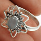 Natural Chalcedony Statement Ethnic Ring 925 Silver For Girls B21