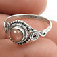 Natural Rhodochrosite Statement Bohemian Ring 925 Silver For Women B31