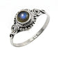 Natural Labradorite Gemstone Solitaire Ring 925 Silver For Girls S14