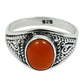 Natural Carnelian Gemstone Cocktail Red Ring 925 Sterling Silver T19