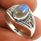 Gift For Woman 925 Silver Natural Labradorite Statement Trendy Ring W14