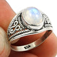 925 Silver Wholesale Jewelry Natural Rainbow Moonstone Handmade Ring T6