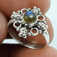 Labradorite Gemstone Statement Boho Third Eye Chakra Ring Sterling Silver