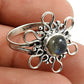 Natural Labradorite 925 Silver Solitaire Ethnic Ring For Women M1