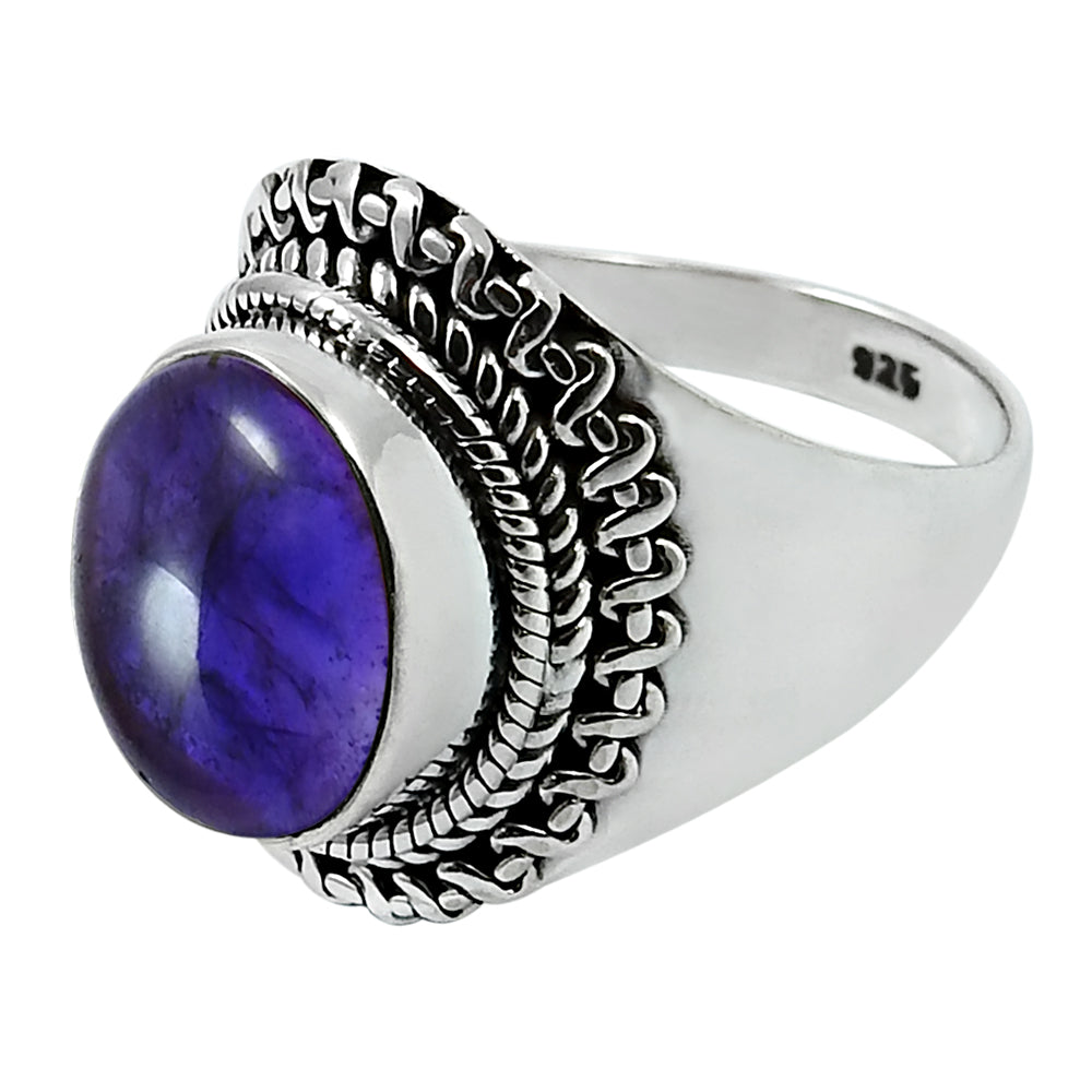 Proposal Ring Natural Purple Amethyst 925 Silver Handmade Ring Jewelry N7