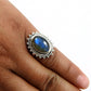 Natural Labradorite 925 Silver Statement Ethnic Ring For Girls O1