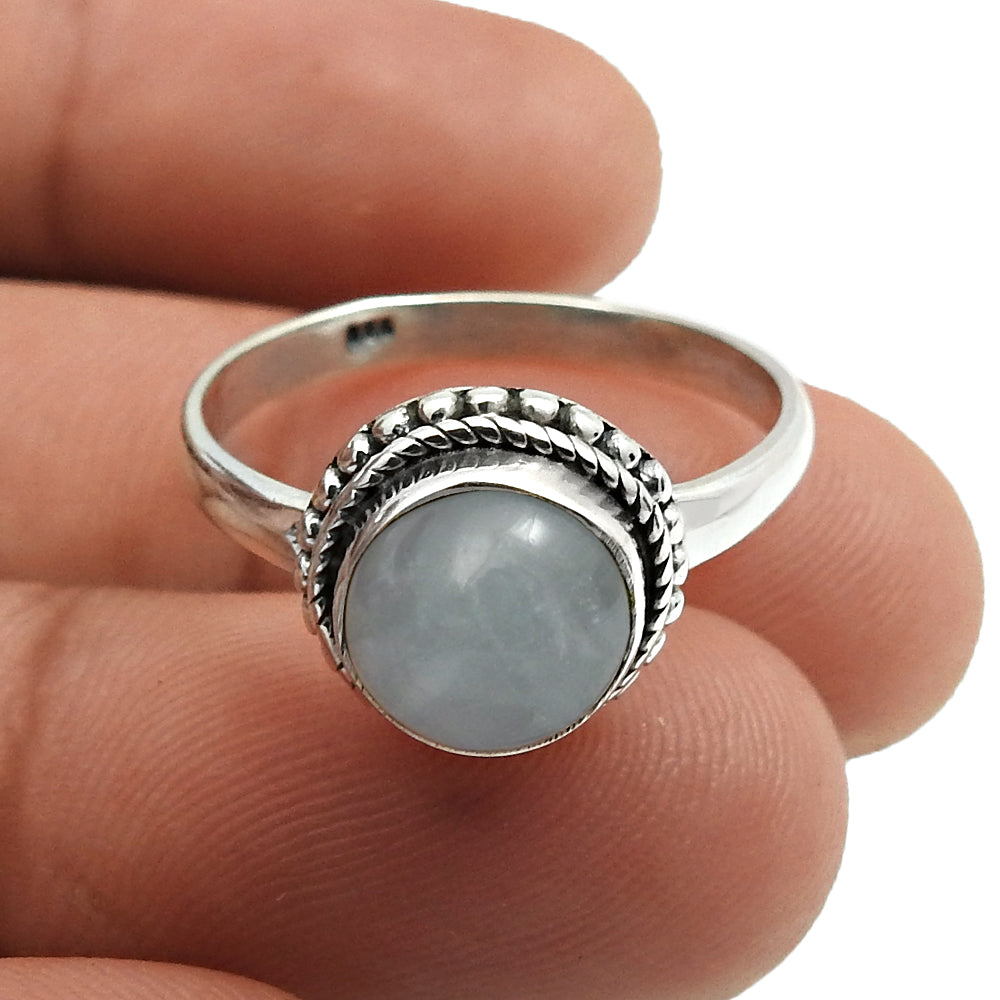 Aquamarine Gemstone Ring 925 Sterling Silver Traditional Jewelry