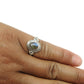 Natural Labradorite Gemstone Cocktail Ring 925 Silver For Women Q2