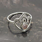 Natural Rose Quartz 925 Sterling Silver Band Wife Crown Promise Ring