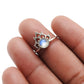 Rainbow Moonstone Stone Wife Crown Statement Wedding Band Ring Solid Silver