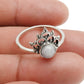 Rainbow Moonstone Stone Wife Crown Statement Wedding Band Ring Solid Silver