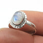 Sterling Silver Rainbow Moonstone Gemstone Handmade Promise New Band Ring