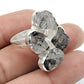 Rough Stone Black Rutile 925 Sterling Silver Cocktail Ring Size 6