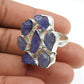 Natural Iolite Rough Stone 925 Sterling Silver Statement Ring Size 7