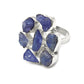 Natural Iolite Rough Stone 925 Sterling Silver Statement Ring Size 7