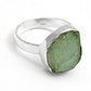 Natural Prehnite Rough Stone 925 Sterling Silver Ring Size 6