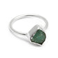 Rough Stone Emerald Gemstone 925 Sterling Silver Ring Size 6