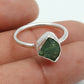 Rough Stone Emerald Gemstone 925 Sterling Silver Ring Size 6