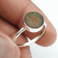 Round Natural Labradorite Sterling Silver Daughter Statement Bezel Ring