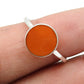 Sterling Silver Round Natural Carnelian Bezel New Band Sacral Chakra Ring