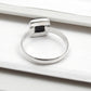 Black Onyx Gemstone 925 Silver Bezel Band Promise Ring