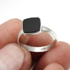 Black Onyx Gemstone 925 Silver Bezel Band Promise Ring