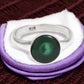 Round Green Onyx 925 Sterling Silver Band Promise Ring Jewelry