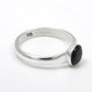 Round Black Onyx 925 Silver Bezel Band Ring Jewelry