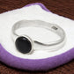 Round Black Onyx 925 Silver Bezel Band Ring Jewelry