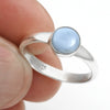 Blue Opal 925 Silver Bezel Band Ring Jewelry