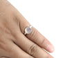 Round Rose Quartz Stone 925 Solid Silver Bezel Band Ring Jewelry