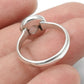 Round Rose Quartz Stone 925 Solid Silver Bezel Band Ring Jewelry