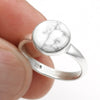 Natural White Turquoise 925 Sterling Silver Band Ring