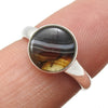 925 Sterling Silver Striped Onyx Gemstone Band Ring